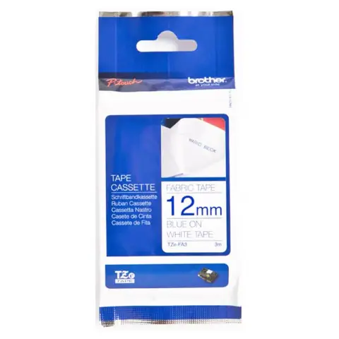 Taśma Brother 12mm x 3m niebieski nadruk / białe tło-4452981