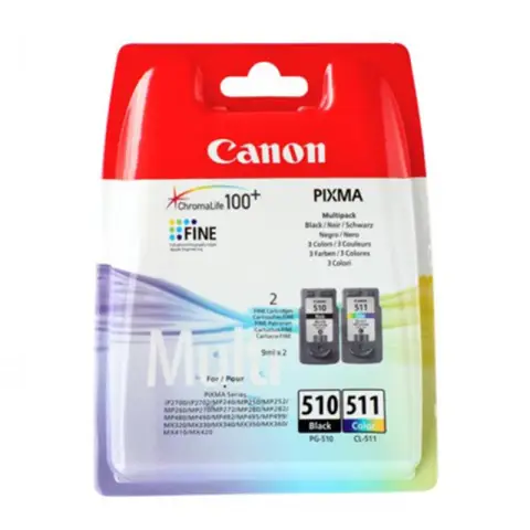 Zestaw tuszy Canon PG-510 / CL-511 Czarny / Kolor do drukarek (Oryginalny) [2x9ml]
