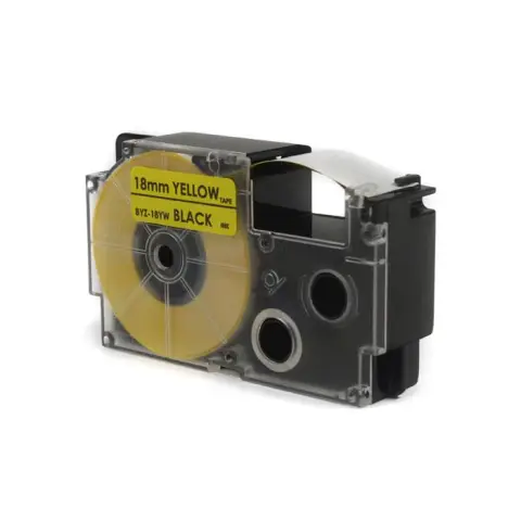 Taśma Casio Czarny na Żółtym 18mm x 8m (PT-18YW1, PT18YW1, , XR18YW1) -4467604