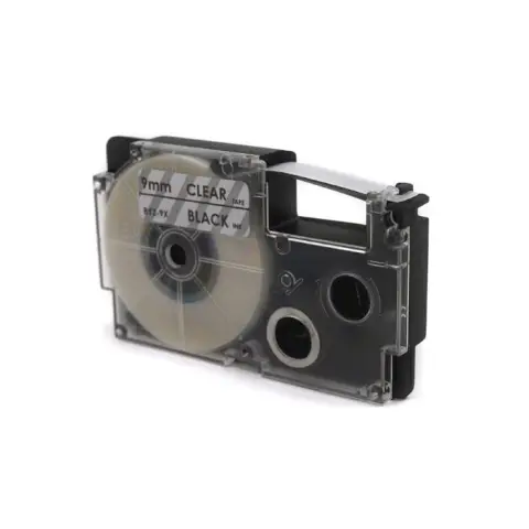 Taśma Casio Czarny na Przezroczystym 9mm x 8m (PT-9X1, PT9X1, XR-9X1, XR9X1) -4467607