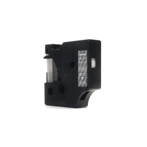 Taśma Dymo D1 Biały na Przezroczystym 9mm x 7m  LM100, LM100Plus, LM100Series, LM120P, LM280, LM300, LM350, LM350D, LM35