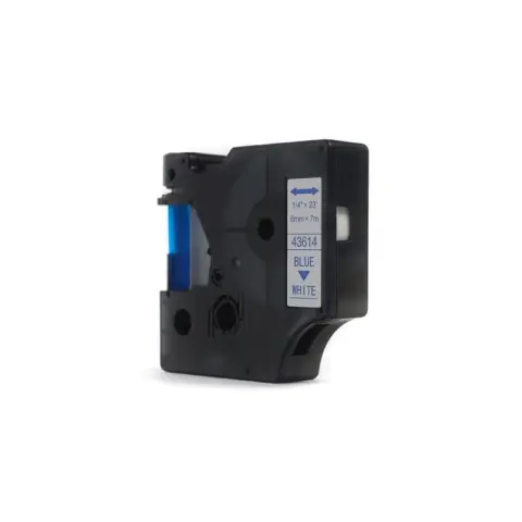 Taśma Dymo D1 Niebieski na Białym 6mm x 7m  LM100, LM100+, LM200, LM300, LM400, LM420P, LM350, LM350D, LM360D, LM450D, L