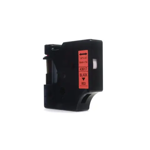 Taśma Dymo D1 Czarny na Czerwonym 6mm x 7m (43617) -4467804
