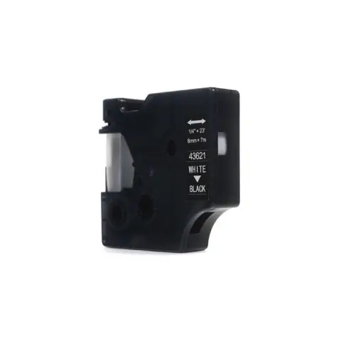 Taśma Dymo D1 Biały na Czarnym 6mm x 7m (43621) -4467808