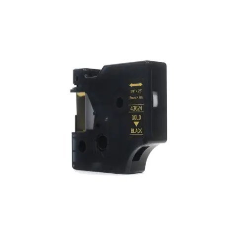 Taśma Dymo D1 Złoty na Czarnym 6mm x 7m (43624) -4467811