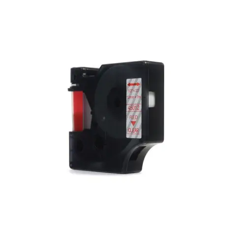 Taśma Dymo D1 Czerwony na Przezroczystym 12mm x 7m (45012) (S0720520) -4467814