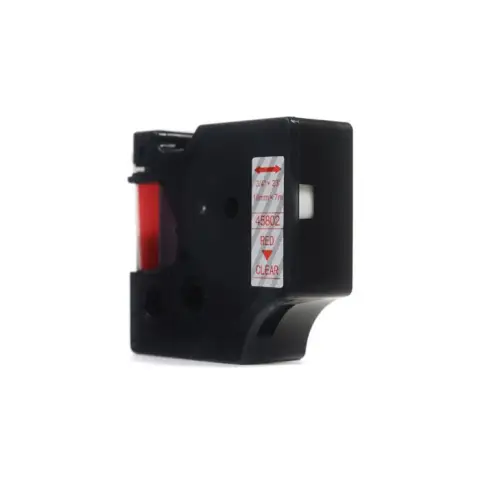 Taśma Dymo D1 Czerwony na Przezroczystym, 19mm x 7m (45802) (S0720820) -4467829