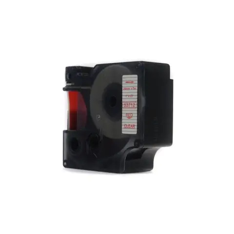 Taśma Dymo D1 Czerwony na Przezroczystym, 24mm x 7m (53712) -4467844