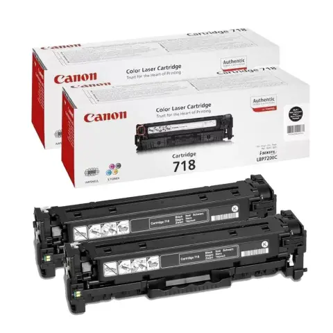 Zestaw tonerów Canon CRG-P718BK do drukarek (Oryginalny) [2x3.4k] - 2 Pack