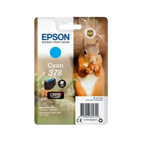 Epson T3782- Tusz cyan 378 do Epson Expression Photo HD XP-15000, XP-8000, XP-8005, XP-8500, XP-8505, XP-8600, XP-8605,