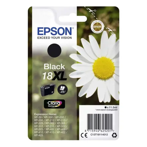 Epson T1811 - Tusz Czarny 18XL do Epson Expression Home XP-30, XP-33, XP-100, XP-102, XP-200, XP-202, XP-205 ...
