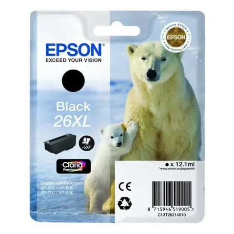 Epson T2621 - Tusz 26XL czarny do drukarek Epson XP-510, XP-520, XP-600, XP-605, XP-610 ...
