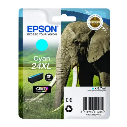 Tusz Epson T2432 XL do XP-750/850  | 8,7ml |  cyan