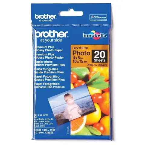 Papier Brother BP71GP20 Glossy Photo - 260 g/m2 - 10x15cm - 20 szt.