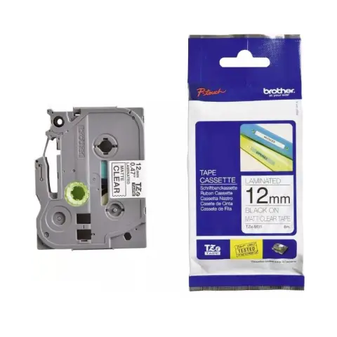 Taśma Brother nielaminowana 24mm x 5m czarny nadruk / srebrne (matowe) tło-4507069