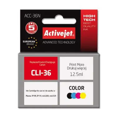 Canon CLI-36 zamiennik ActiveJet - Tusz do Canon iP100, Mini 260, 320