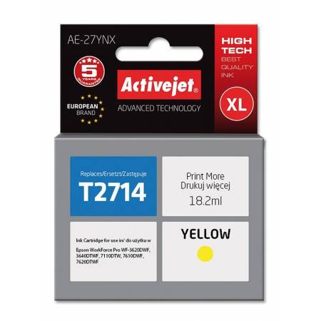 Tusz AE-27YNX Yellow do drukarek Epson (Zamiennik Epson T2714 / 27XL) [18.2ml]