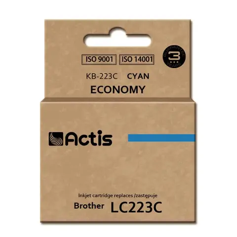 Tusz ACTIS KB-223C (zamiennik Brother LC223C; Standard; 10 ml; niebieski)-3584630