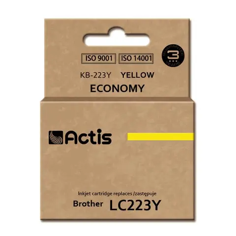 Tusz ACTIS KB-223Y (zamiennik Brother LC223Y; Standard; 10 ml; żółty)-3584632