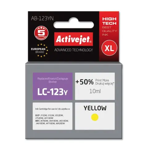 ActiveJet LC123 żółty - Zamiennik Brother LC123Y