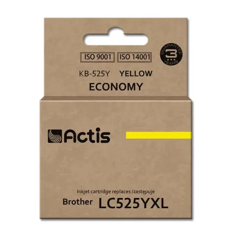 Tusz KB-525Y Yellow do drukarek Brother (Zamiennik Brother LC525XLY) [15ml]