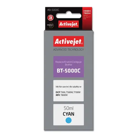 TBrother BT-5000C zamiennik ActiveJet - Tusz cyan do Brother DCP-T300, DCP-T310, DCP-T500, DCP-T510, DCP-T700, DCP-T710