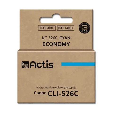 Tusz KC-526C Cyan do drukarek Canon (Zamiennik Canon CLI-526C) - z chipem [10ml]