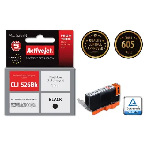 Activejet ACC-526CN Tusz (zamiennik Canon CLI-526C; Supreme; 10 ml; niebieski)-4598037