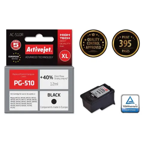 Activejet AC-510R Tusz (zamiennik Canon PG-510; Premium; 12 ml; czarny)-4598060