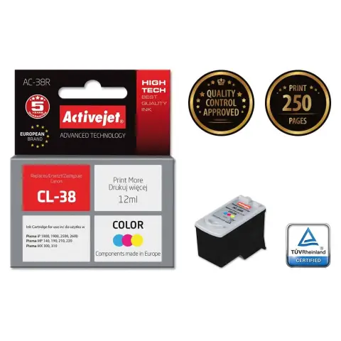 Activejet AC-38R Tusz (zamiennik Canon CL-38; Premium; 12 ml; kolor)-4598070