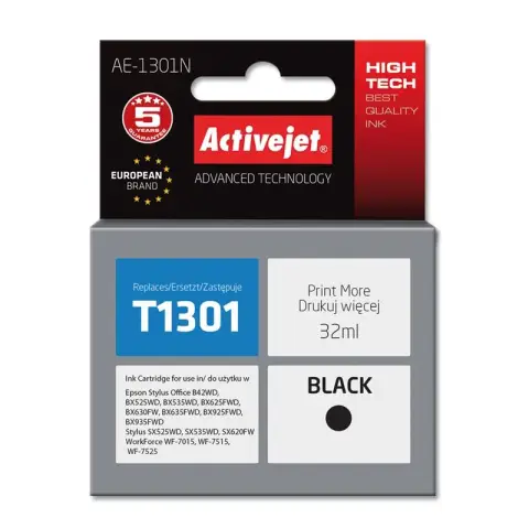 Tusz AE-1301N Black do drukarek Epson (Zamiennik Epson T1301) [32 ml]