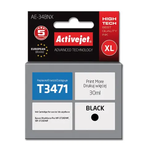 Tusz Activejet AE-34BNX (zamiennik Epson 34XL T3471; Supreme; 30 ml; czarny)-3584259