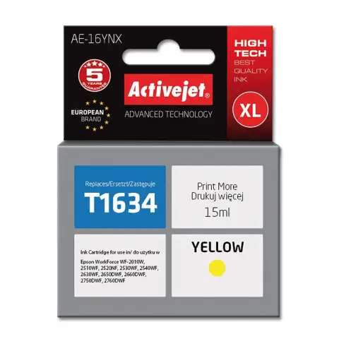 Tusz Activejet AE-16YNX (zamiennik Epson 16XL T1634; Supreme; 15 ml; żółty)-3584266