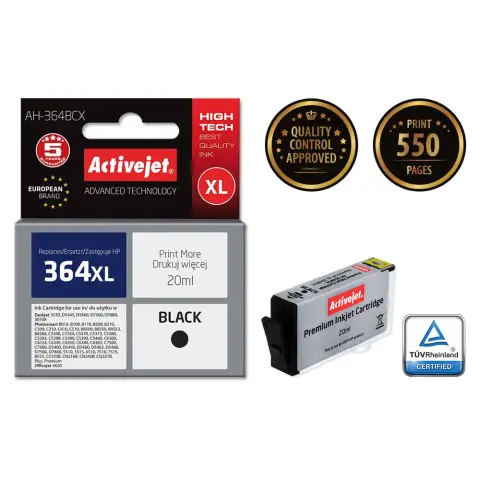 Tusz Activejet AH-364BCX (zamiennik HP 364XL CN684EE; Premium; 20 ml; czarny)-4598343