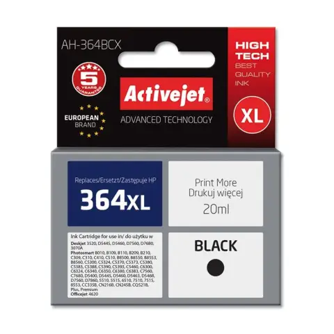 Tusz AH-364BCX Black do drukarek HP (Zamiennik HP 364XL / CN684EE) [20 ml]