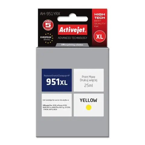 HP 951XL tusz żółty do HP Officejet Pro 251 276 8100 8600 8600 Plus - Zamiennik 951XL