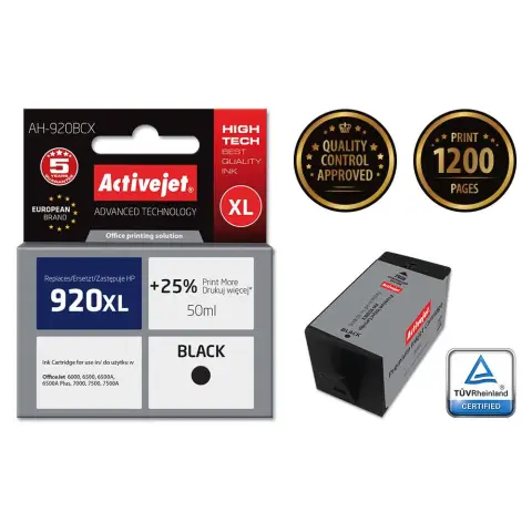 Activejet AH-920BCX Tusz (zamiennik HP 920XL CD975AE; Premium; 50 ml; czarny)-4598367