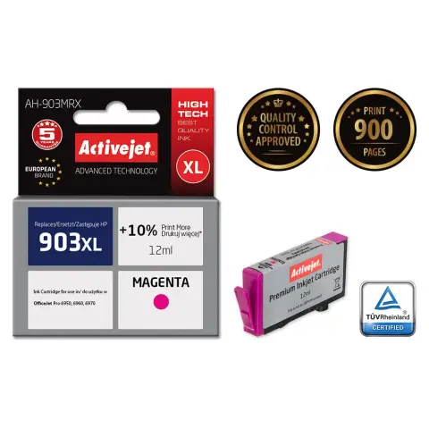 Tusz Activejet AH-903MRX (zamiennik HP 903XL T6M07AE; Premium; 12 ml; czerwony)-4598395