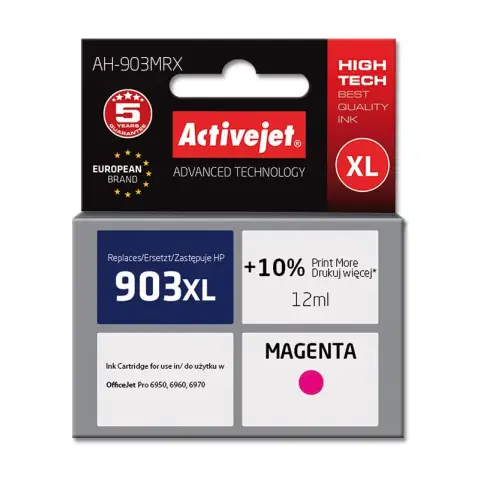 ActiveJet Tusz 903XL / T6M07AE  - Tusz magenta 903XL do HP OfficeJet 6900, 6950, 6860, 6868, 6950, 6960, 6970, 6975