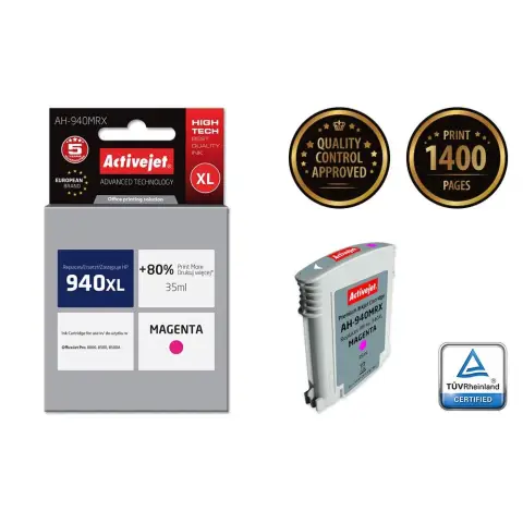 Activejet AH-940MRX Tusz (zamiennik HP 940XL C4908AE; Premium; 35 ml; czerwony)-4598421
