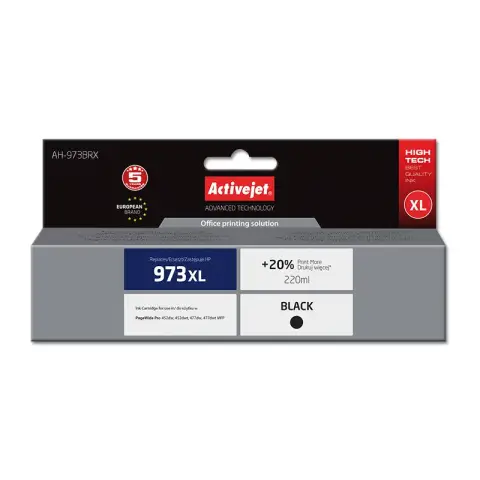 Tusz Activejet AH-973BRX (zamiennik HP 973XL L0S07AE; Premium; 220 ml; czarny)-4598438