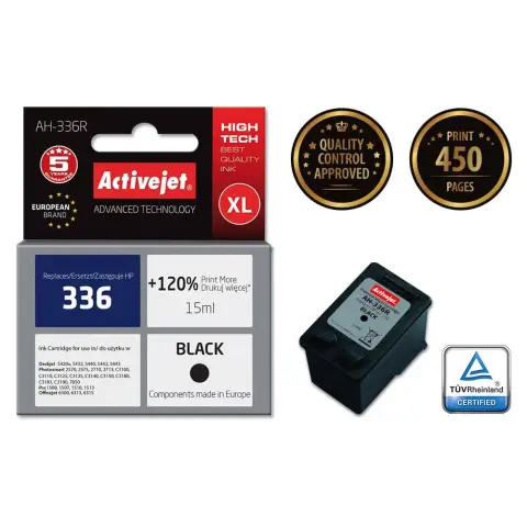Activejet AH-336R Tusz (zamiennik HP 336 C9362EE; Premium; 15 ml; czarny)-4598630