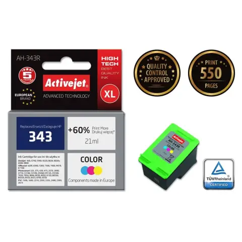 Activejet AH-343R Tusz (zamiennik HP 343 C8766EE; Premium; 21 ml; kolor)-4598648