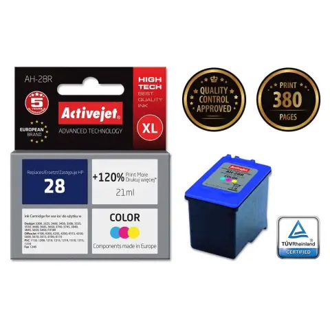 Activejet AH-28R Tusz (zamiennik HP 28 C8728A; Premium; 21 ml; kolor)-4598652