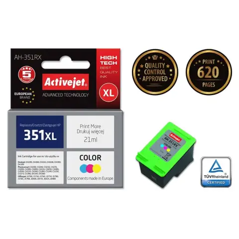 Activejet AH-351RX Tusz (zamiennik HP 351XL CB338EE; Premium; 21 ml; kolor)-4598668