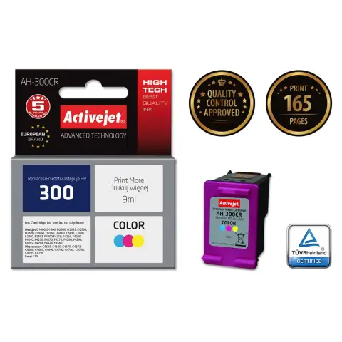 Tusz Activejet AH-300CR (zamiennik HP 300 CC643EE; Premium; 9 ml; kolor)-4598673