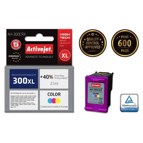 Activejet AH-300CRX Tusz (zamiennik HP 300XL CC644EE; Premium; 21 ml; kolor)-4598722