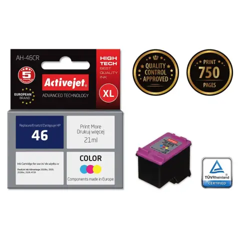 Zamiennik HP 46 kolorowy - Tusz kolor 46 do HP DeskJet Ink Advantage Ultra 2029, 2529, 4720, 4729, 5738, 5739
