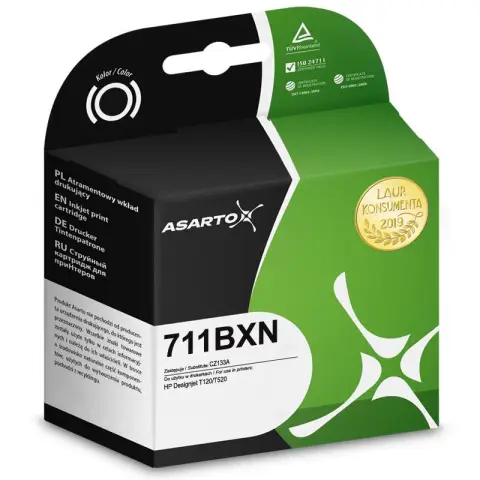 Tusz Asarto do HP 711BXN | CZ133A | 80 ml | black-4648982