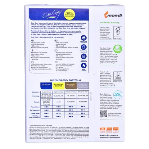 Papier xero ksero biurowy Mondi Color Copy 8687A20 (A4; 200g/m2; 250 szt. arkuszy; papier biały; satynowy)-4905834